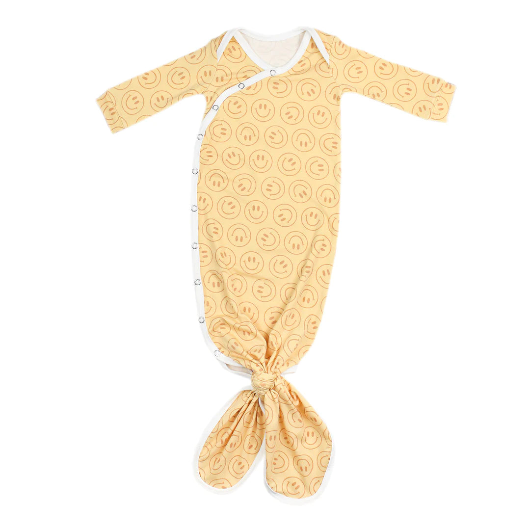 Vance (Smiley Face) Knotted Gown 130 BABY BOYS/NEUTRAL APPAREL Copper Pearl NB-3m 