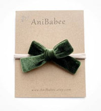 Velvet Bow Clips 999 DISTRESS Anibabee Green 