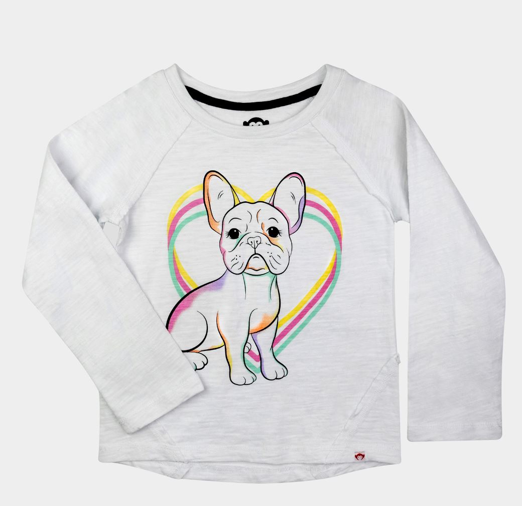 White Frenchie Heart Top 150 GIRLS APPAREL 2-8 Appaman 2 