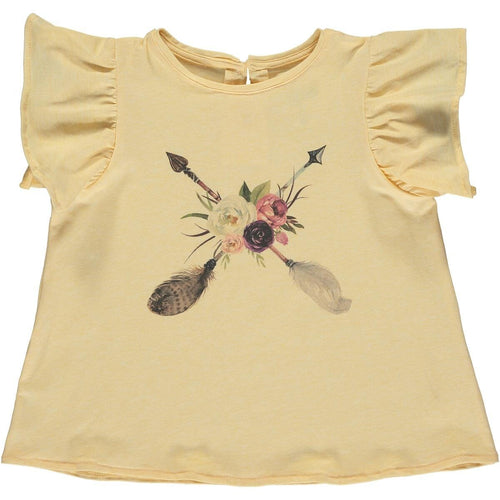Yellow Flower Arrow Tee 150 GIRLS APPAREL 2-8 Vignette 2 