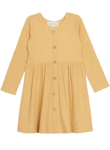 Yellow Rib Elouise Dress 150 GIRLS APPAREL 2-8 Mabel & Honey 2 